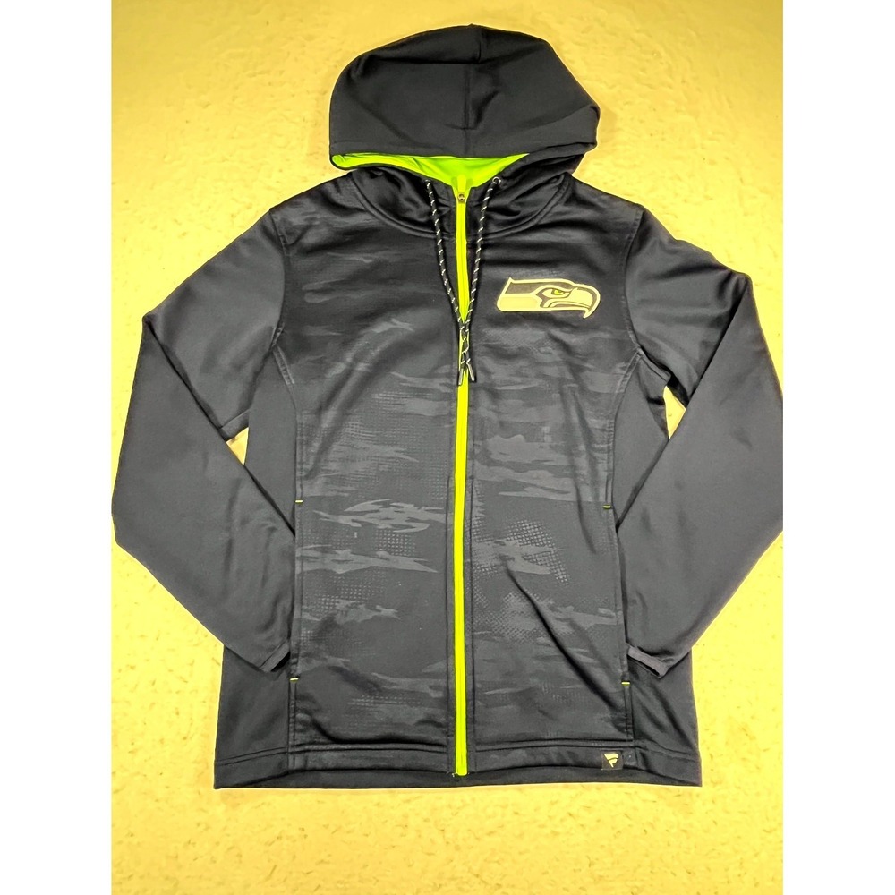 Seattle Seahawks Jacket Mens S Navy Fanatics NFL Football Sports Hooded Full Zip